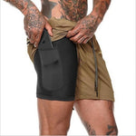 Double layer Sport Shorts Men Sportswear Quick dry Plus Size Fitness