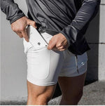 Double layer Sport Shorts Men Sportswear Quick dry Plus Size Fitness