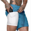 Double layer Sport Shorts Men Sportswear Quick dry Plus Size Fitness