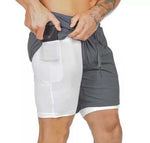 Double layer Sport Shorts Men Sportswear Quick dry Plus Size Fitness