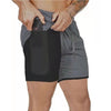 Double layer Sport Shorts Men Sportswear Quick dry Plus Size Fitness