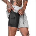 Double layer Sport Shorts Men Sportswear Quick dry Plus Size Fitness