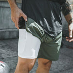 Double layer Sport Shorts Men Sportswear Quick dry Plus Size Fitness