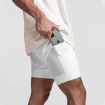 New Men's Sports Shorts 2 In 1 Running Shorts Men's Double Layer