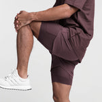 New Men's Sports Shorts 2 In 1 Running Shorts Men's Double Layer