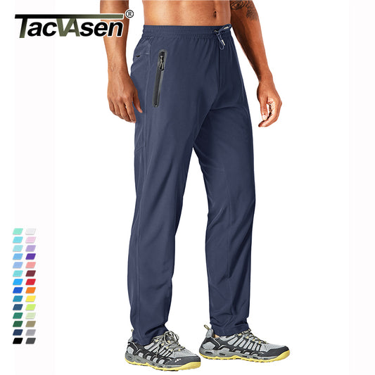 Tacvasen Outdoor Pants Men Quick Dry Straight Running Hiking Pants