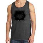 Mens Tank Top Fitness Shirt Vintage Premium Quality Black Illustration