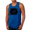 Mens Tank Top Fitness Shirt Vintage Premium Quality Black Illustration